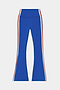 The Raquel High Waist Supplex Flare - Cobalt/Creme by SPLITS59 features bright blue, stretch nylon with red and white side stripes, shown flat on a white background.