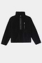 The SPLITS59 Reese Sherpa Half Zip Pullover in black, crafted from soft 100% polyester, features a high collar, half-zip front, zippered chest pocket, and two front hand pockets, shown laid flat on a white background.