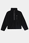 The SPLITS59 Reese Sherpa Half Zip Pullover in black, crafted from soft 100% polyester, features a high collar, half-zip front, zippered chest pocket, and two front hand pockets, shown laid flat on a white background.
