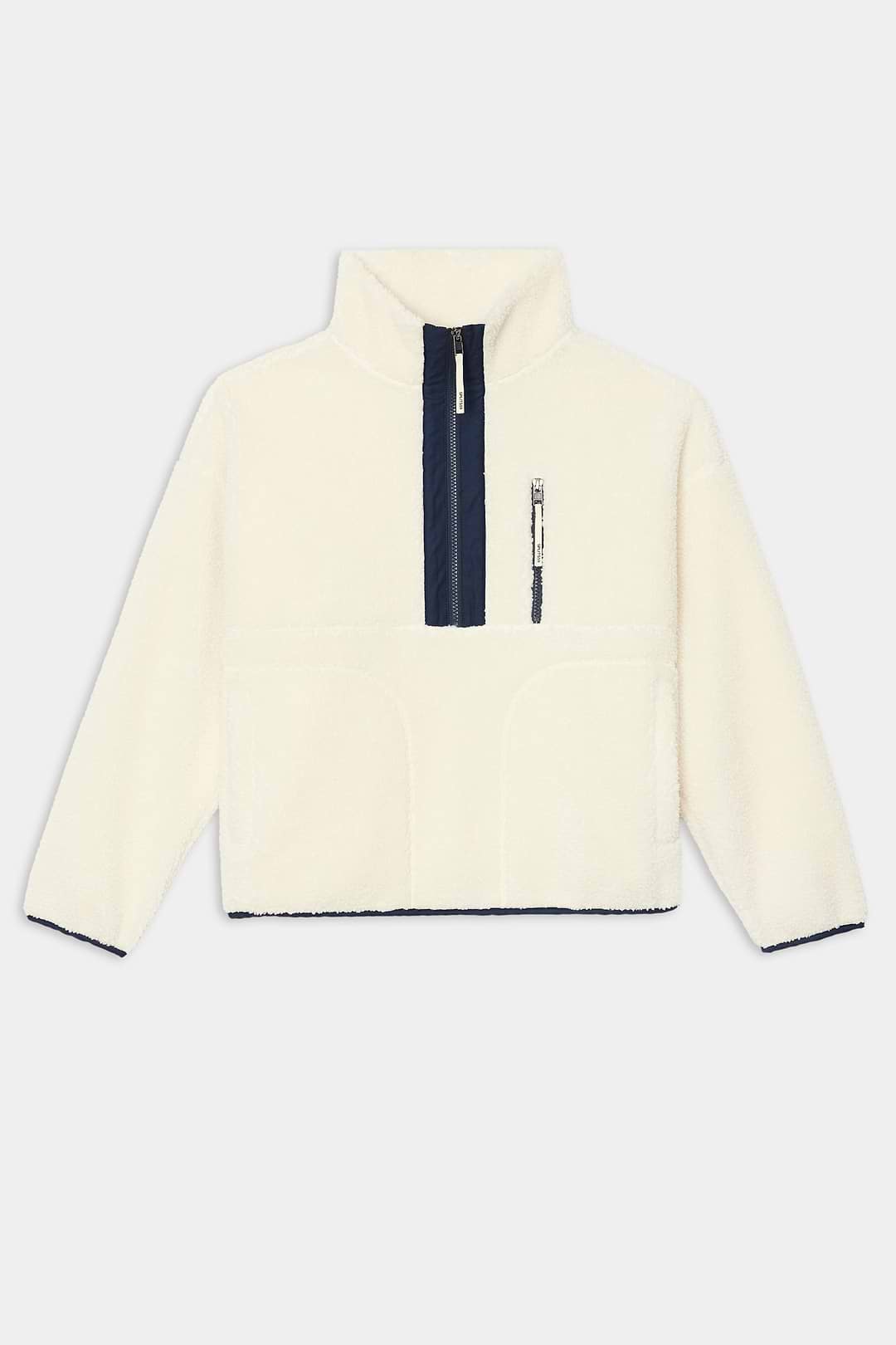 Reese Sherpa Half Zip Pullover - Creme/Indigo – SPLITS59