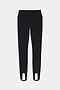 The SPLITS59 River Dual Waist Airweight Stirrup in Black/Creme features high-waisted, stretch leggings with stirrups at the ankle, displayed flat against a white background.