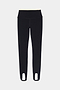 The SPLITS59 River Dual Waist Airweight Stirrup in Black/Creme features high-waisted, stretch leggings with stirrups at the ankle, displayed flat against a white background.