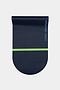 The Sloan Mat by SPLITS59 is a dark blue yoga mat with rounded ends, featuring a horizontal light green stripe and “CARIUMA SPLITS59” printed in blue in the top right corner. Designed to be sweat-proof, it includes an eco-rubber base for enhanced stability during your practice.