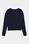 The SPLITS59 Sonja Fleece Sweatshirt in indigo, a long-sleeve crewneck pullover crafted from ultra luxe fleece, is shown laid flat from the back on a white background. MADE IN LOS ANGELES.