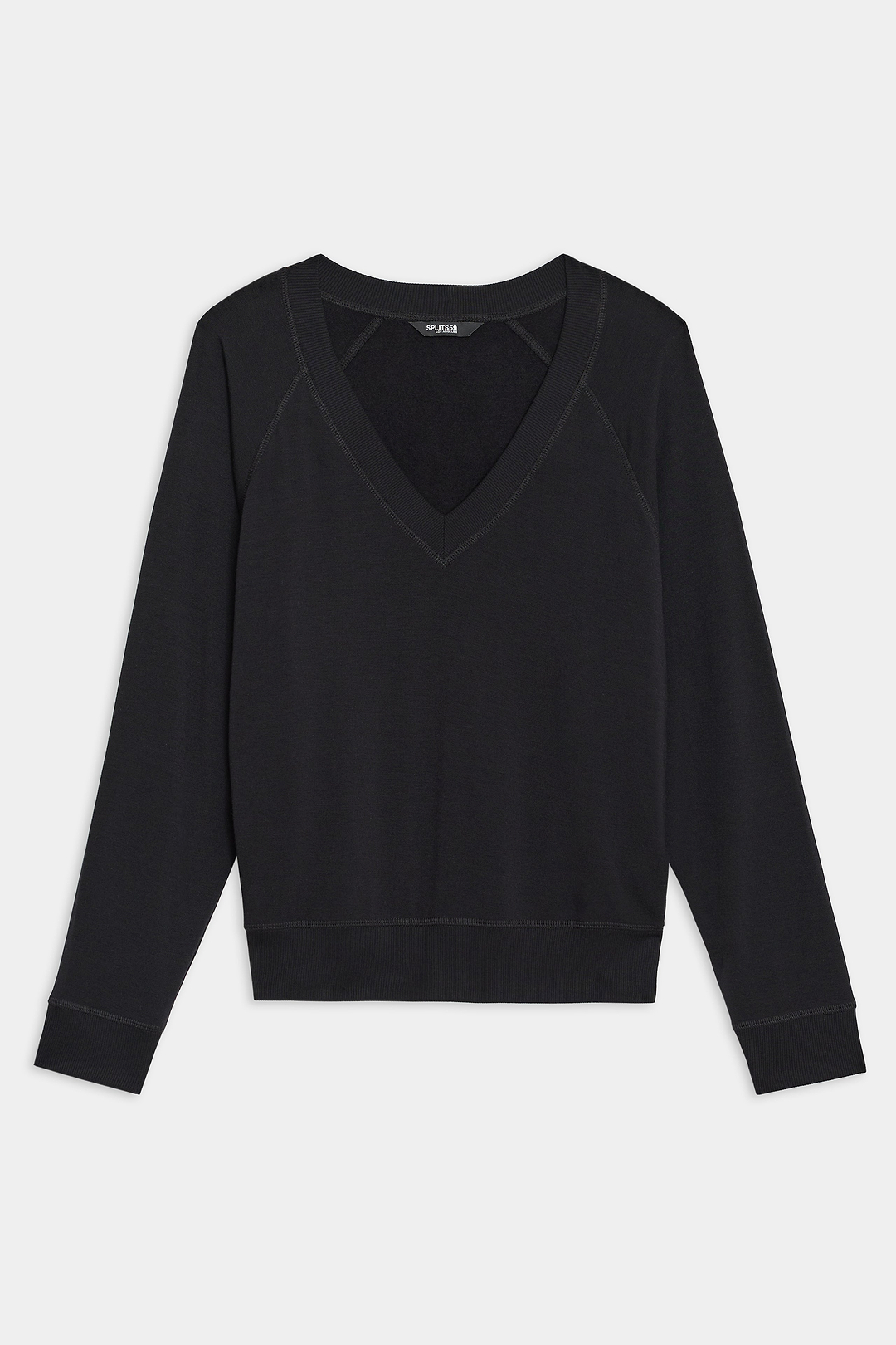 Bennie Fleece V Neck Sweatshirt - Black – SPLITS59