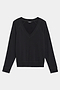 The SPLITS59 Bennie Fleece V-Neck Sweatshirt in black is ultra-flattering with long sleeves and was made in Los Angeles.