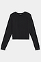 The Brooks Fleece Long Sleeve Sweatshirt in black by SPLITS59, made in Los Angeles, is shown on a white background. Ideal for yoga or a casual day out.