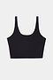 The SPLITS59 Sprint Rigor Bralette in black, crafted from ultra-light Rigor fabric for enhanced comfort, features wide shoulder straps and a scoop neckline. It is shown laid flat on a white background.