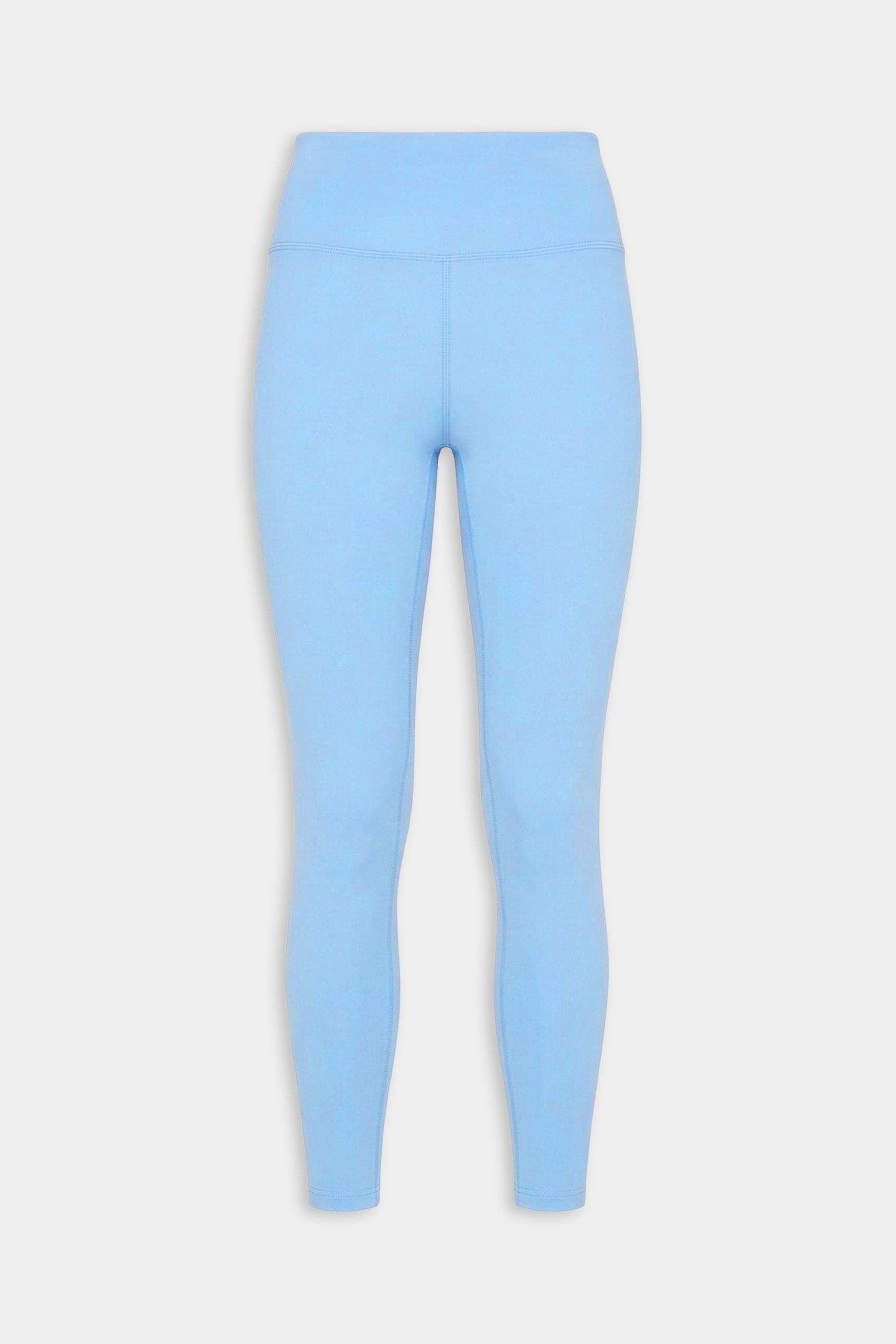 The SPLITS59 Sprint High Waist Rigor 7/8 - Skylight are light blue, high-waisted leggings made from Rigor fabric with a fitted silhouette, shown on a plain white background—ideal for any workout routine.