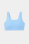 The SPLITS59 Sprint Rigor Bra in Skylight features a scoop neckline and wide straps, ideal for gym workouts and multi-sport performance, shown against a plain white background.