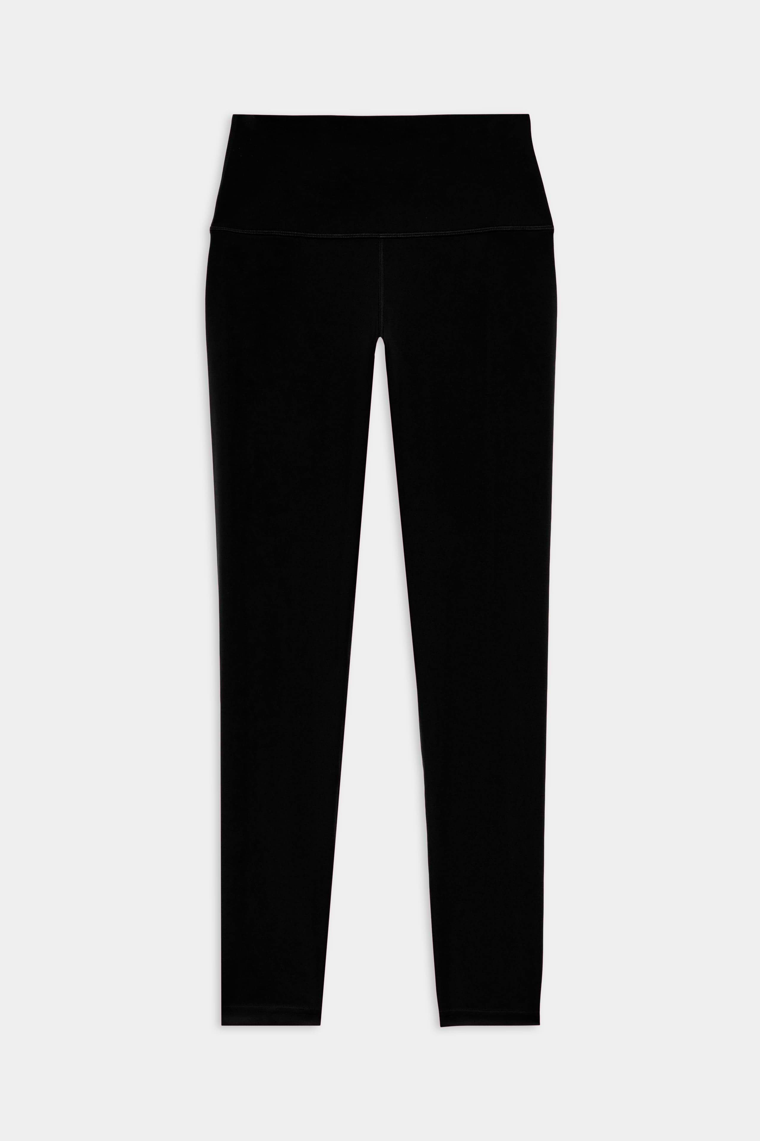 The SPLITS59 Sprint High Waist Rigor 7/8 Legging in black is crafted from Rigor fabric and displayed flat on a white background—ideal workout leggings that blend comfort with style.