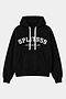 Stella French Terry Oversized Hoodie by SPLITS59 in black, featuring soft cotton fabric, white drawstrings, and “SPLITS59 LOS ANGELES” text on the front, displayed flat against a plain background.