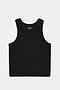 A SPLITS59 Kiki Rib Crop Tank in black on a white background, perfect for gym workouts.
