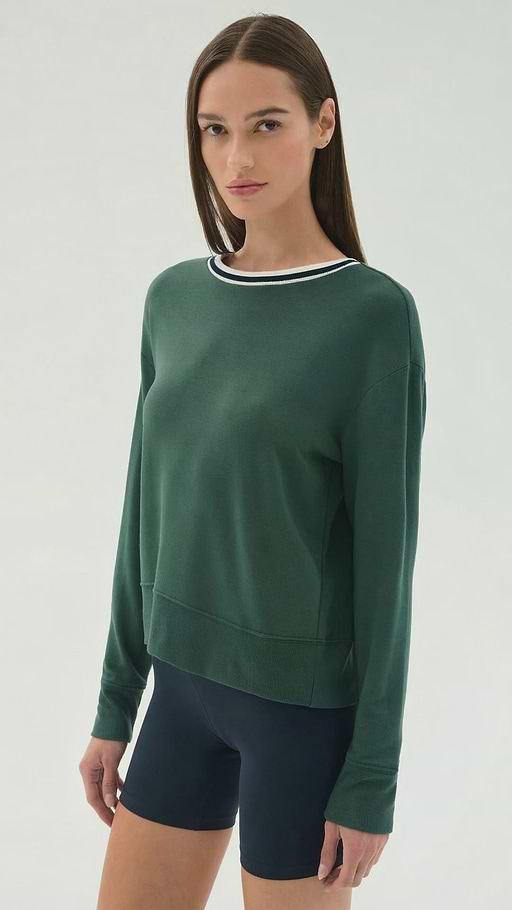 Sonja Fleece Sweatshirt W/ Stripe