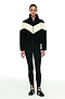 Lottie Chevron Sherpa Full Zip Jacket - Dark Cherry/Black