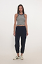 Megan Woven Nylon Jogger w/ Piping - Lotus Red/Creme
