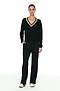 Jemma Knit V Neck - White/Black