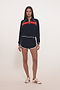 Carrie Woven Nylon Jacket - Lotus Red/Indigo