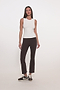 Raquel High Waist Supplex Crop - Dark Chocolate/White