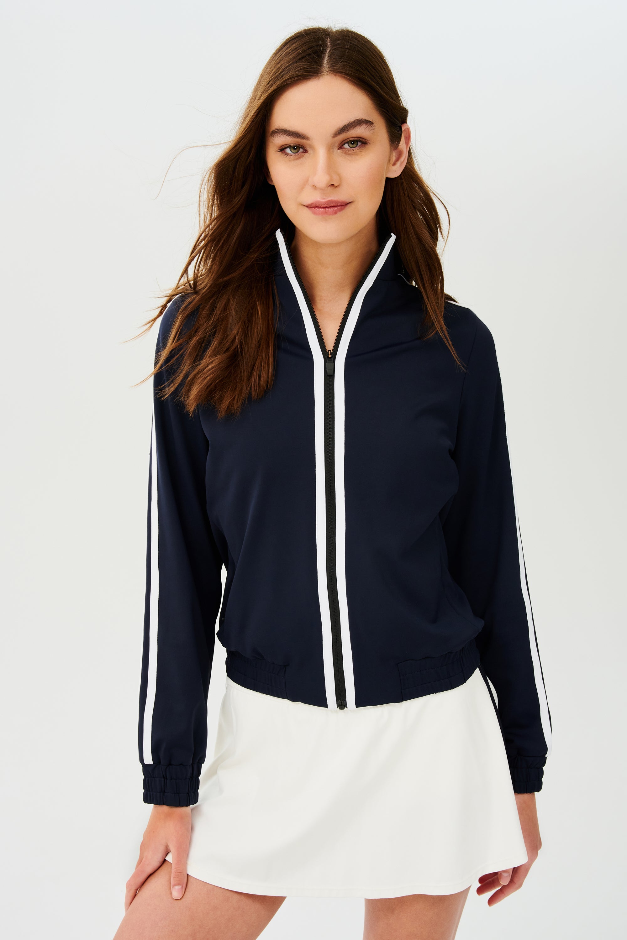 The SPLITS59 Fox Techflex Jacket in Indigo/White.