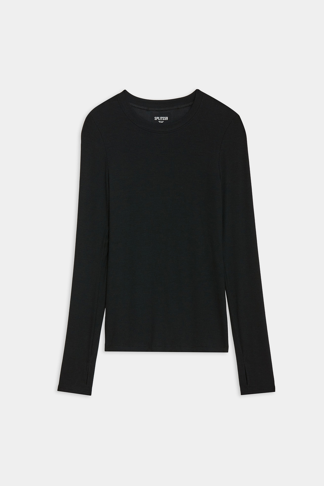 Louise Rib Long Sleeve - Black – SPLITS59