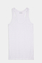 Flat view of white ribbed tank top