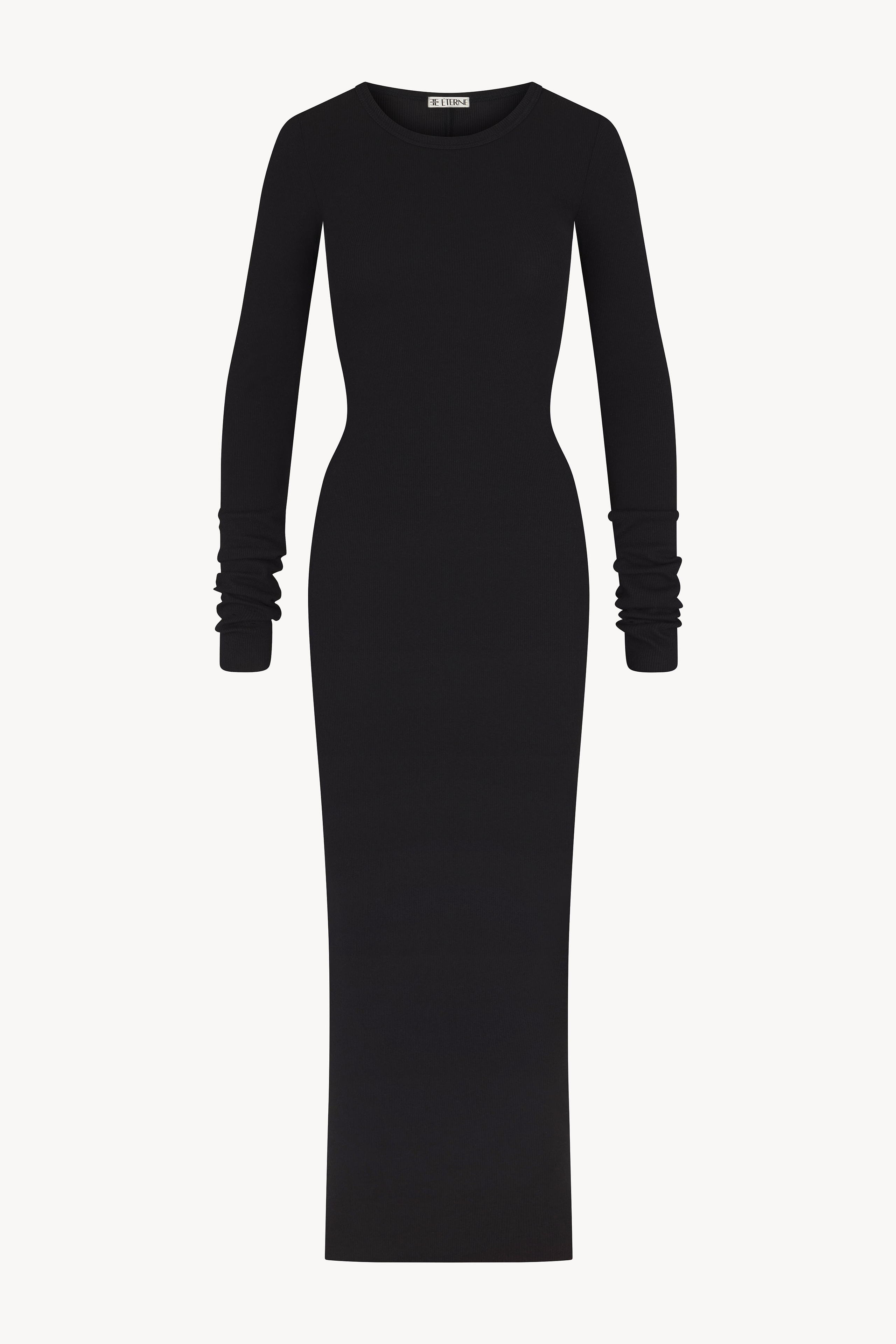 LONG SLEEVE CREWNECK MAXI DRESS - ÉTERNE