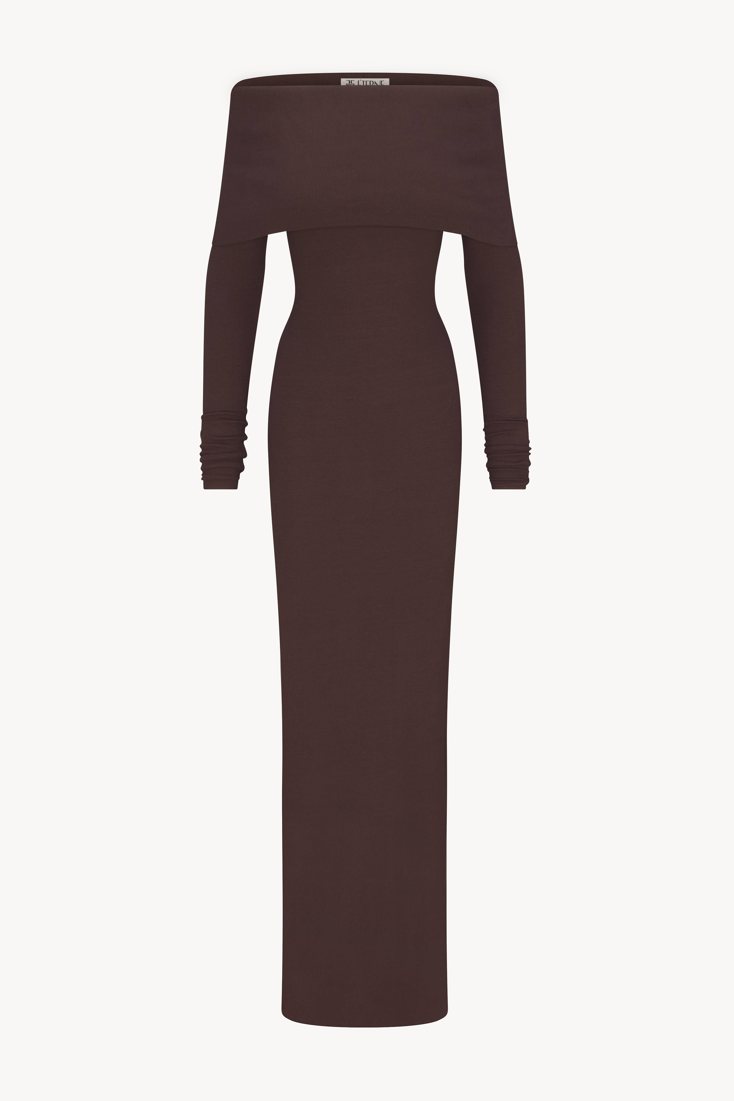 LONG SLEEVE OFF-SHOULDER MAXI DRESS - ÉTERNE