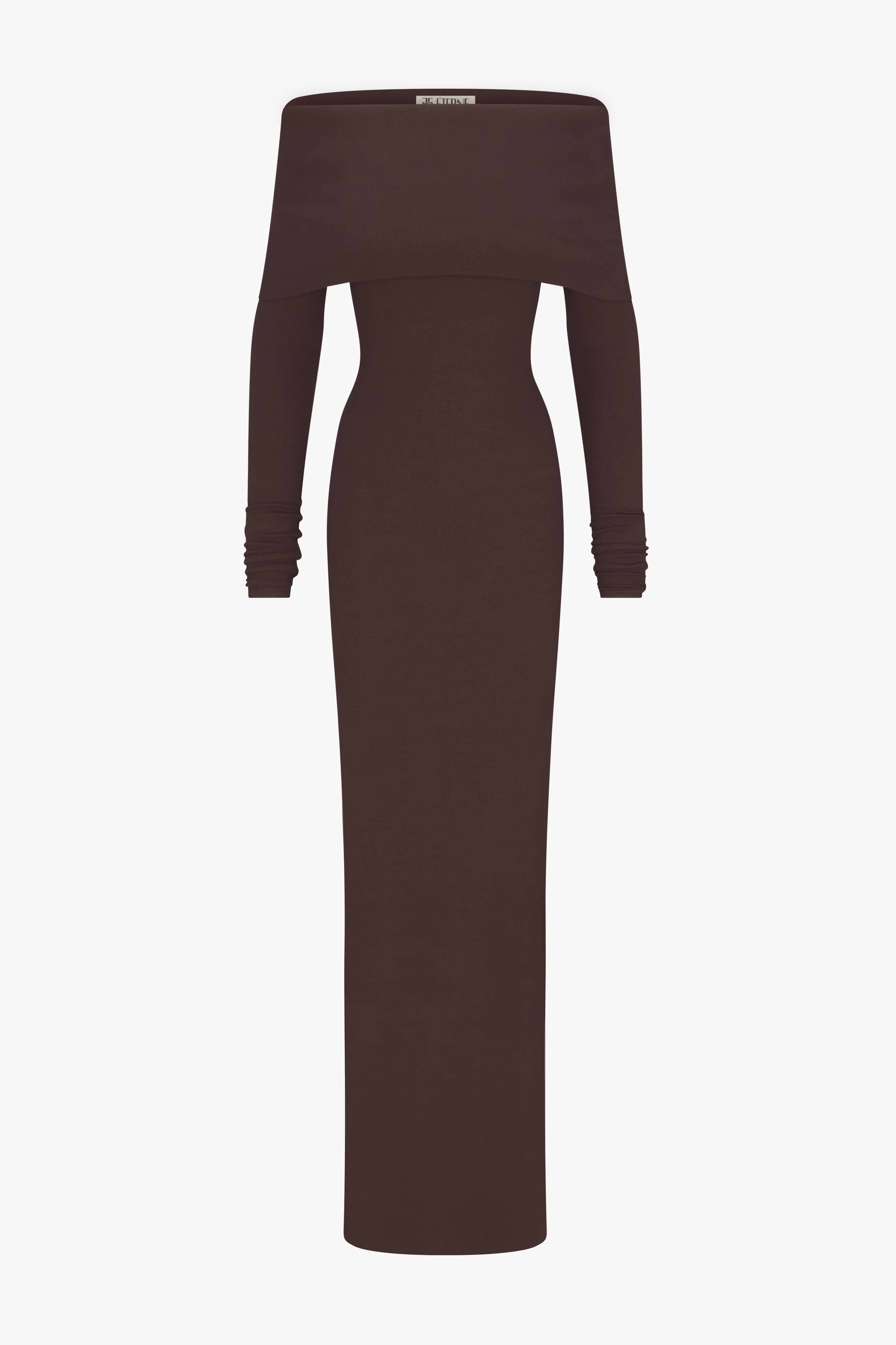 LONG SLEEVE OFF-SHOULDER MAXI DRESS - ÉTERNE
