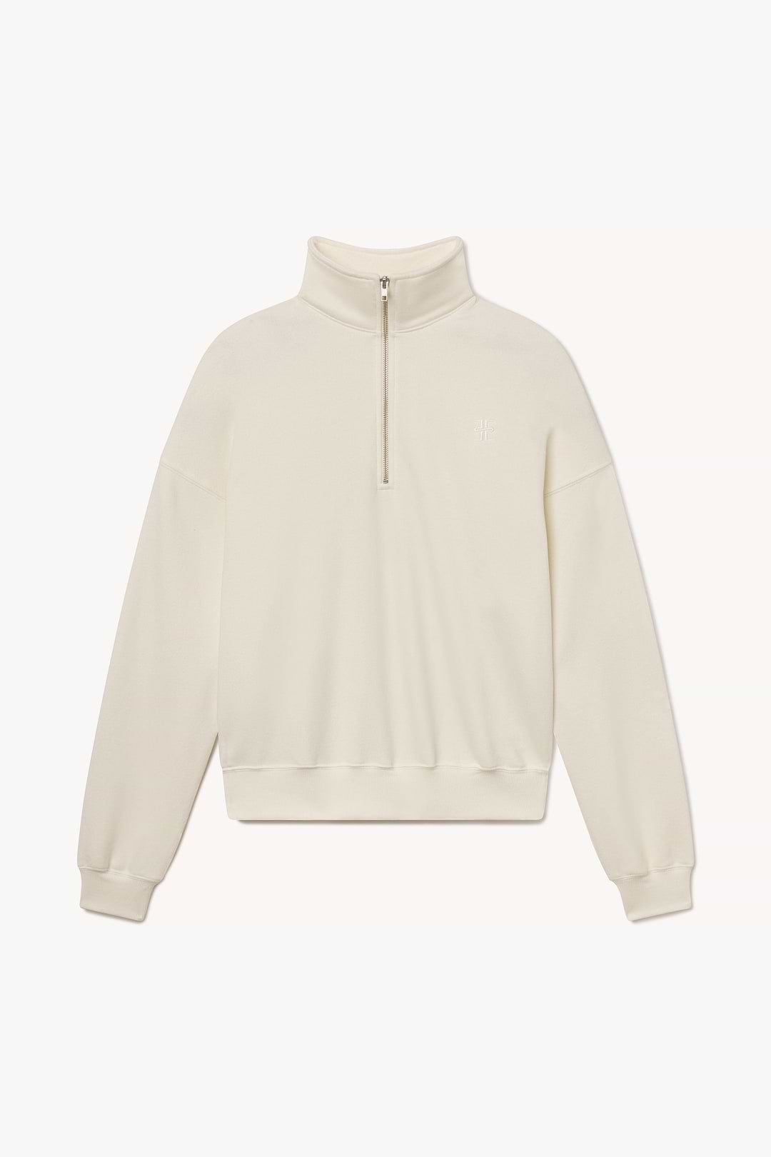 えり Oversized Half-zip Sweatshirt | French Terry | Cream