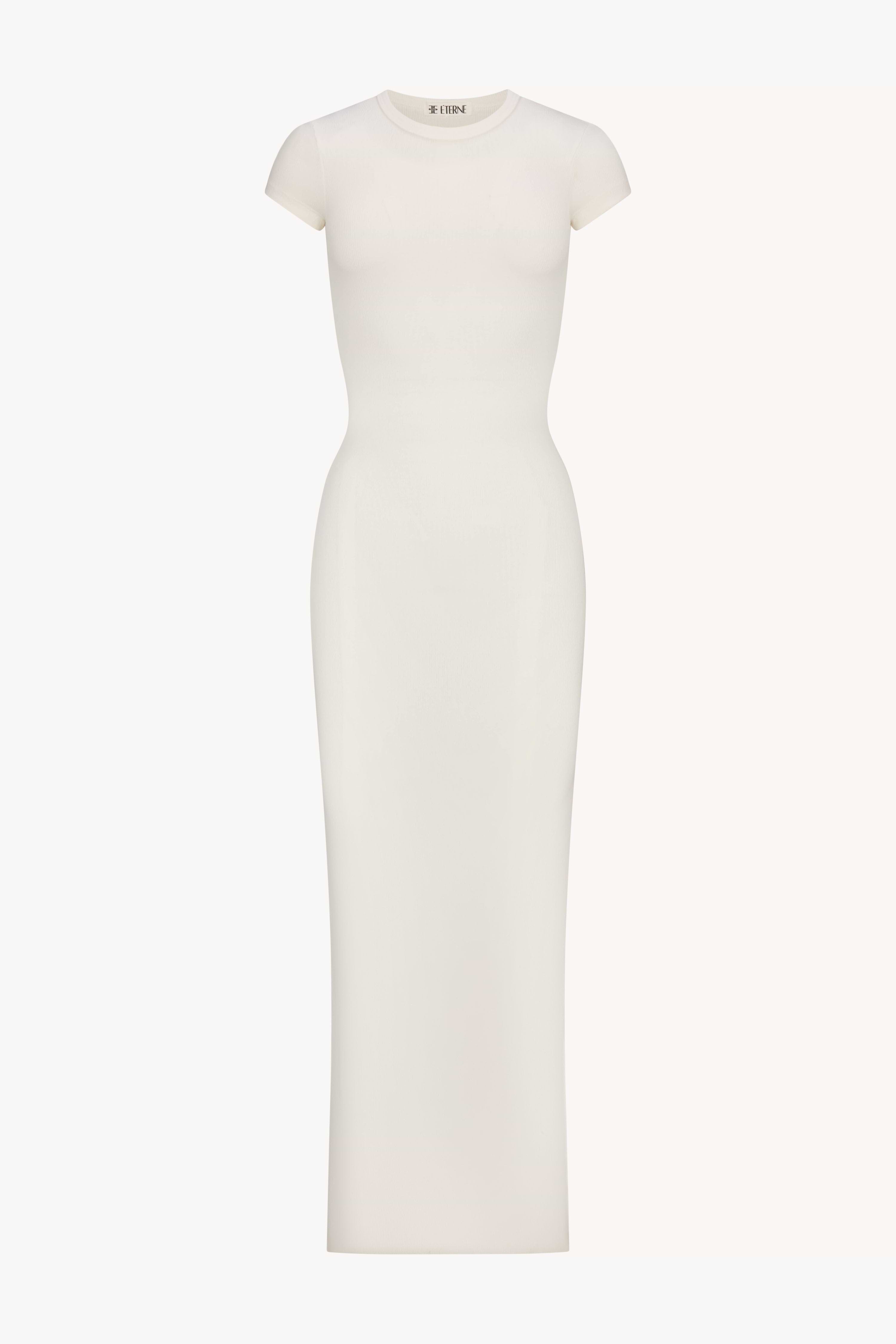strapless open back dress Women's White Midi Dress Knit main image 1