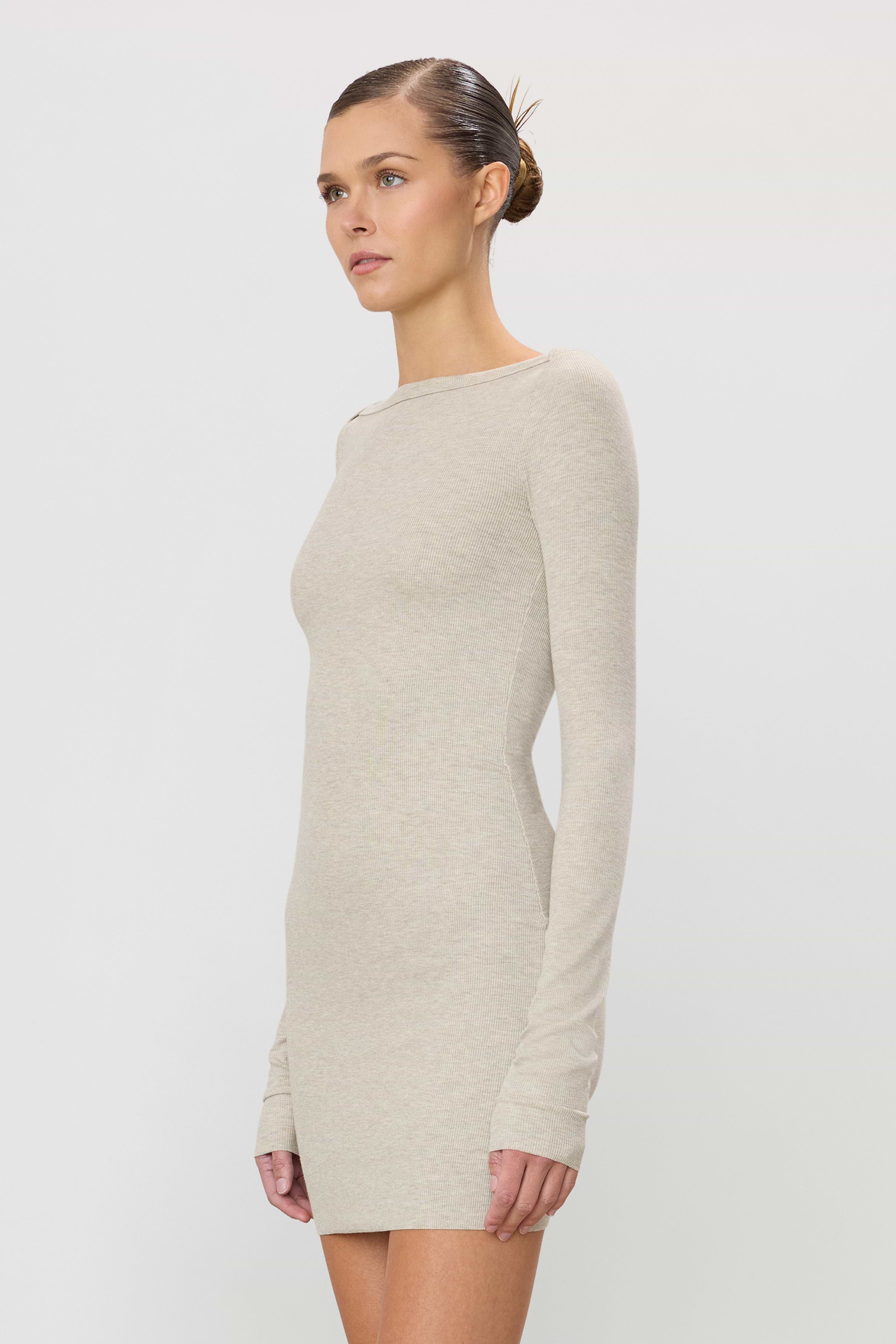 LONG SLEEVE BOATNECK MINI DRESS - ÉTERNE