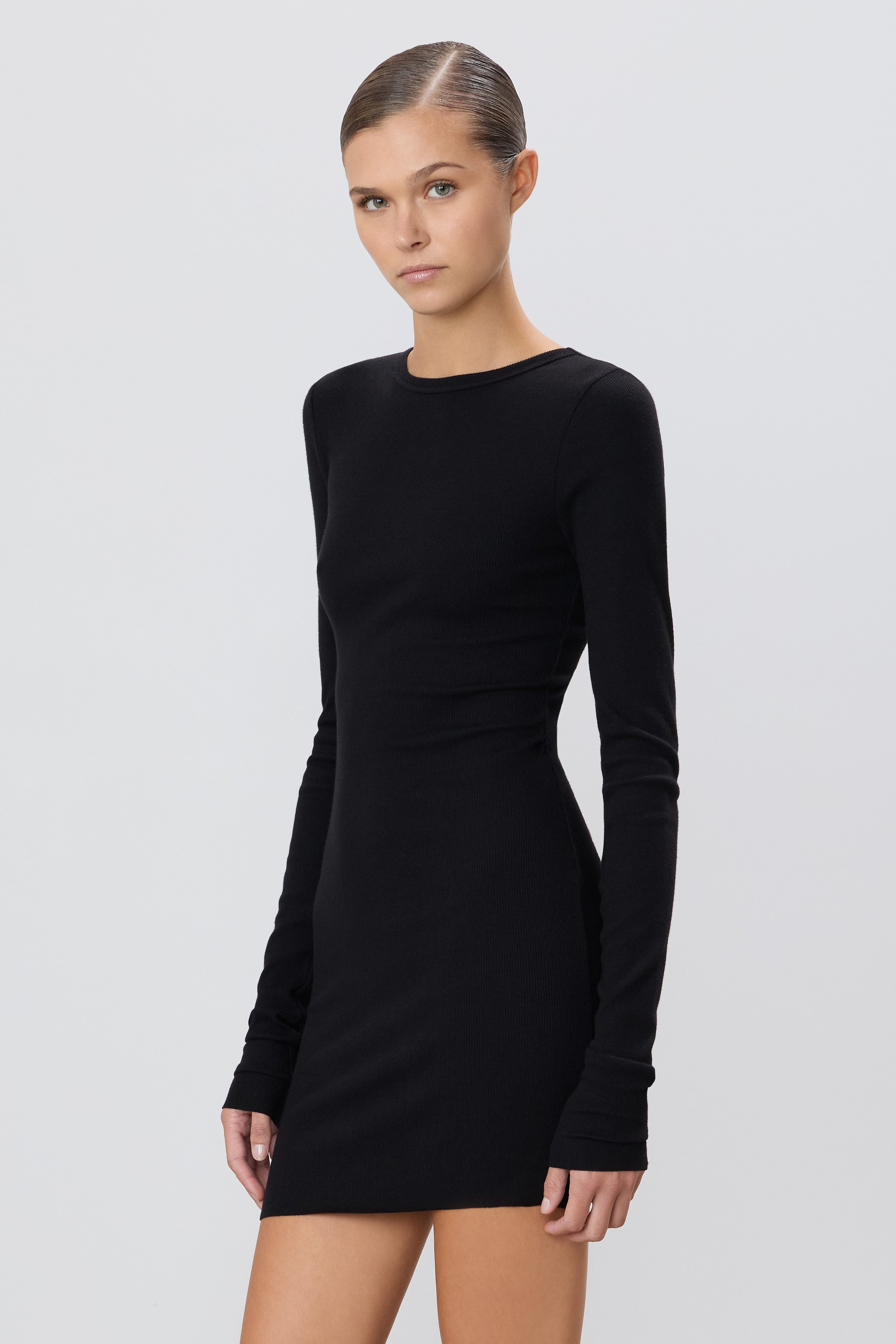 LONG SLEEVE CREWNECK MINI DRESS - ÉTERNE