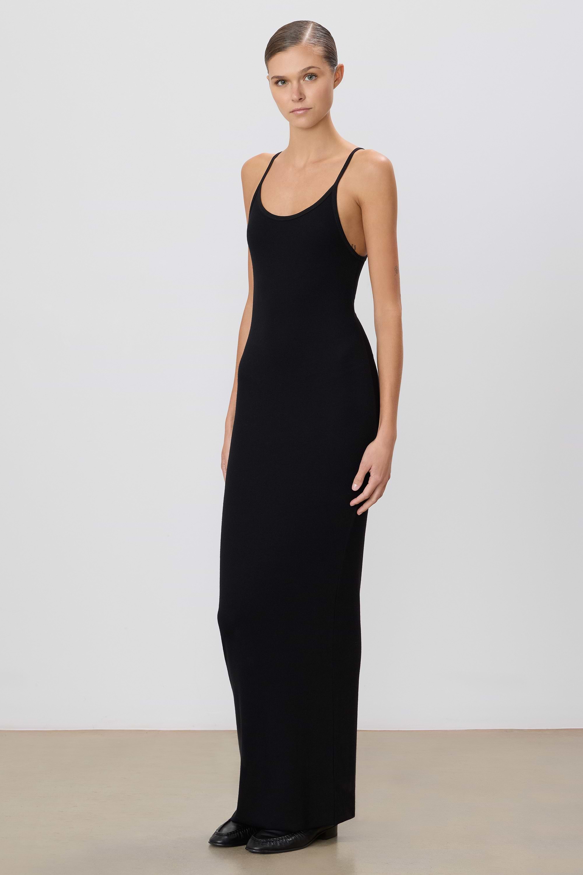 Tank Maxi Dress | Butter Rib | Black