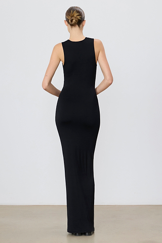 Eterne Sleeveless Crewneck Maxi Dress S