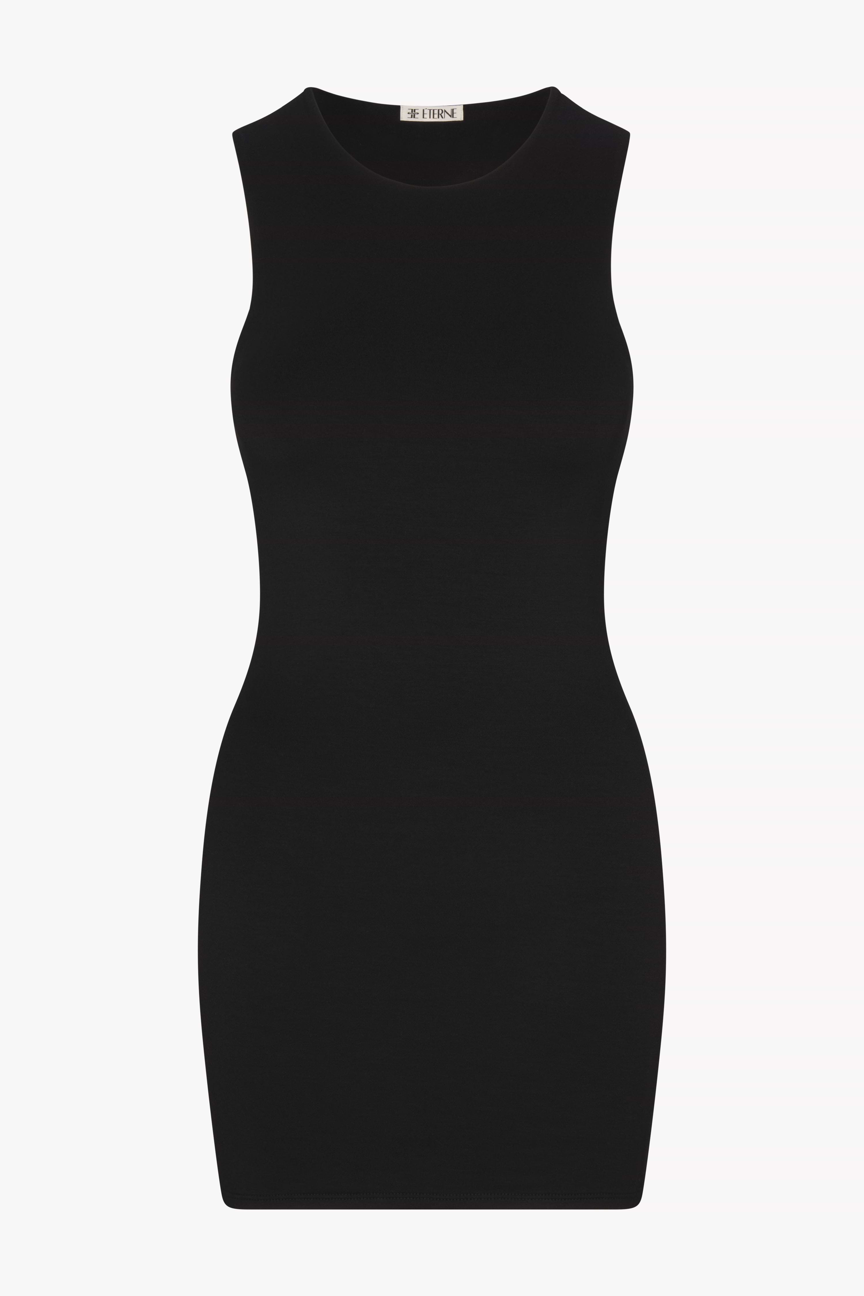 SLEEVELESS CREWNECK MINI DRESS