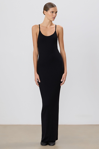 Tank Maxi Dress | Butter Rib | Black