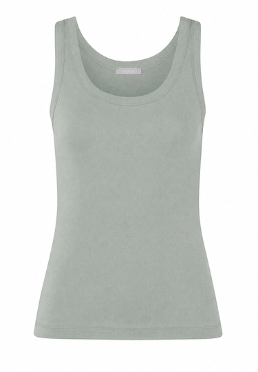 Front cutout view of HA green tea cotton Tank Top