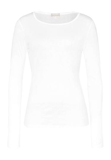 Front cutout view of HA white cotton L/SLV Shirt