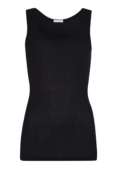 Front cutout view of HA black cotton Tank Top