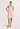 Full-body view of a women model wearing HA coral pink cotton Spaghetti Dress 90cm