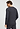 Back view of a men model wearing HA charcoal melange modal/viscose/tencel L/SLV Shirt V-Neck
