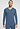 Front view of a men model wearing HA tanzanite melange modal/viscose/tencel L/SLV Shirt V-Neck