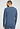 Back view of a men model wearing HA tanzanite melange modal/viscose/tencel L/SLV Shirt V-Neck