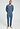 Full-body view of a men model wearing HA tanzanite melange modal/viscose/tencel L/SLV Shirt V-Neck