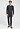 Full-body view of a men model wearing HA charcoal melange modal/viscose/tencel Long Pants