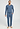 Full-body view of a men model wearing HA tanzanite melange modal/viscose/tencel Long Pants