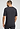 Back view of a men model wearing HA charcoal melange modal/viscose/tencel S/SLV Shirt V-Neck