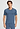 Front view of a men model wearing HA tanzanite melange modal/viscose/tencel S/SLV Shirt V-Neck