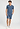 Full-body view of a men model wearing HA tanzanite melange modal/viscose/tencel S/SLV Shirt V-Neck